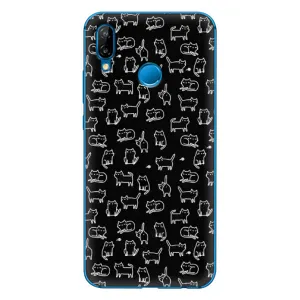 Чехол с принтом для Huawei P20 Lite (2019) (AlphaPrint) Модные коты (Меленькие котики)