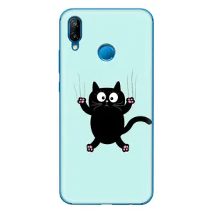 Чехол с принтом для Huawei P20 Lite (2019) (AlphaPrint) Модные коты (Падающий кот)