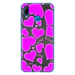 Чехлы для любимой на П20 Лайт 2019 (VPrint) (Pink hearts)