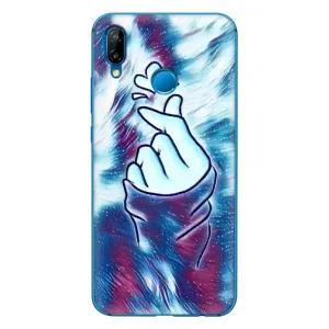 Чехол с принтом для Huawei P20 Lite (2019) (AlphaPrint - Знак сердечка) (Радужное сердце)