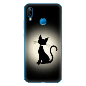 Чехол с принтом для Huawei P20 Lite (2019) (AlphaPrint) Модные коты (Силуэт котика)