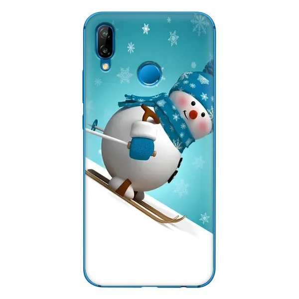 Чехол с принтом «Снеговик на лыжах» для Huawei P20 Lite (2019)
