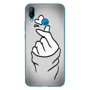 Чехол с принтом для Huawei P20 Lite (2019) (AlphaPrint - Знак сердечка) (Значок Love)