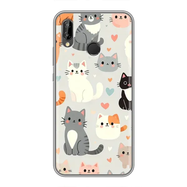 Чехол с принтом «Коллаж котов» для Huawei P20 Lite (ANE-L02)