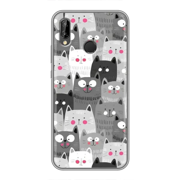 Чехол с принтом «Рисованные котики» для Huawei P20 Lite (ANE-L02)