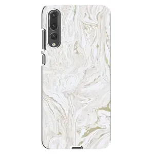 Мраморный чехол на Huawei P20 Pro, CLT-L04 (VPrint) (Белый мрамор)