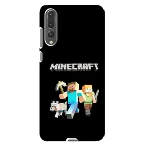 Чехол Майнкрафт на Huawei P20 Pro, CLT-L04 (AlphaPrint) Minecraft (герои Minecraft)