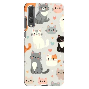Чехол с рисунком кот на Huawei P20 Pro, CLT-L04 (Коллаж котов)