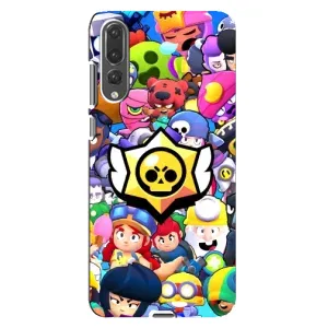 Чехол для Huawei P20 Pro, CLT-L04 Бравл Старс (VPrint) (Лого Brawl Stars)