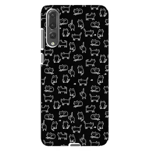 Чехол с принтом для Huawei P20 Pro, CLT-L04 (AlphaPrint) Модные коты (Меленькие котики)