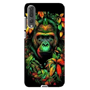 Чехол с Обезьянами Huawei P20 Pro, CLT-L04 - (AlphaPrint) (Обезьяна в тропиках)