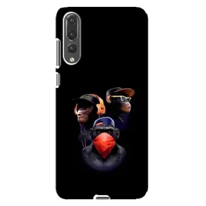 Чехол с Обезьянами Huawei P20 Pro, CLT-L04 - (AlphaPrint) (Три обезьяны)