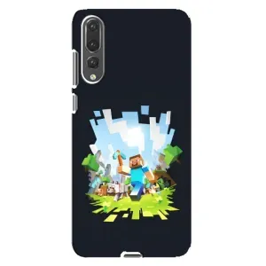 Чехол Майнкрафт на Huawei P20 Pro, CLT-L04 (AlphaPrint) Minecraft (персонажи Minecraft)