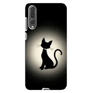 Чехол с принтом для Huawei P20 Pro, CLT-L04 (AlphaPrint) Модные коты (Силуэт котика)