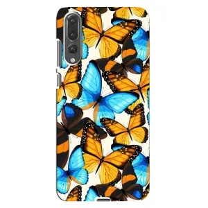 Чехол с принтом для Хуавей П20 Про - (Прикольные) (AlphaPrint) (Яркие бабочки)