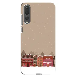 Новогодние, Праздничные Чехлы для Huawei P20 Pro, CLT-L04 - 2024 год (Зимний город)