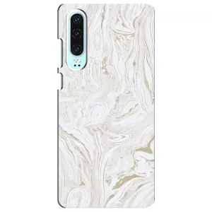 Мраморный чехол на Huawei P30 (VPrint) (Белый мрамор)