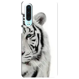 Чохли з картинкою животних Huawei P30 (Білий Тигр)