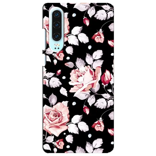 Чехол с принтом «Цветочки на черном» для Huawei P30