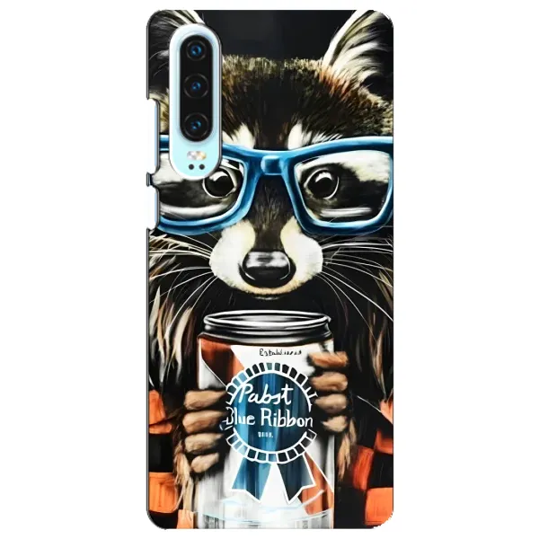 Чехол с принтом «Енот с банкой» для Huawei P30