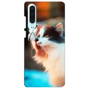 Чохол на Хуавей P30 з Котиками (VPrint) (Котик з метеликом)