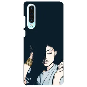 Чохол з друком для Huawei P30 - (Мода) (AlphaPrint) (Гарна дівчина)