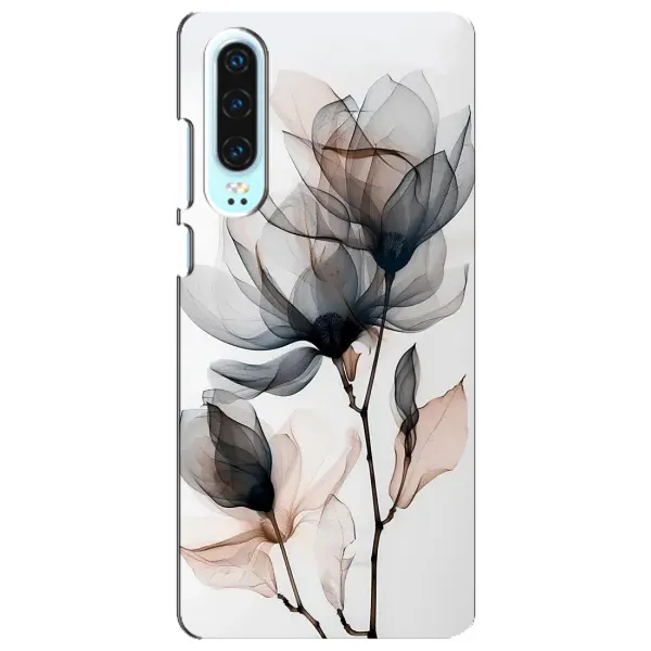Чохол з принтом «Квіти на білому» для Huawei P30 Чохол з принтом «Квіти на білому» для Huawei P30