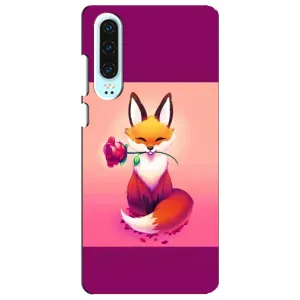 Чохли з картинкою Лисичка для Huawei P30 (VPrint) (Лиса з трояндою)