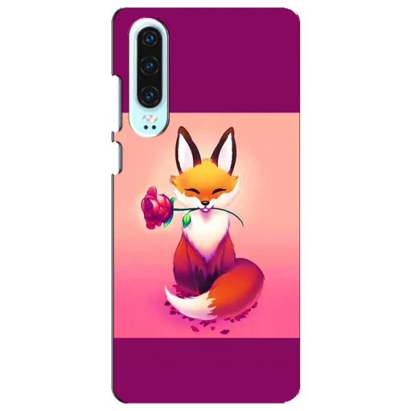 Чехол с принтом «Лисичка с розочкой» для Huawei P30