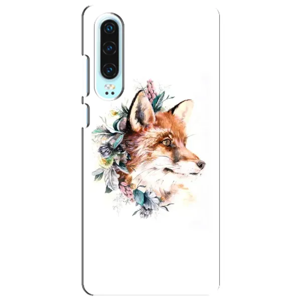 Чехол с принтом «Лисичка в цветочках» для Huawei P30