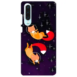 Чохли з картинкою Лисичка для Huawei P30 (VPrint) (Лисички космонавти)