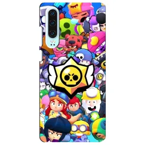 Чехол для Huawei P30 Бравл Старс (VPrint) (Лого Brawl Stars)