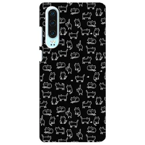 Чохол з принтом для Huawei P30 (AlphaPrint) Модні коти (Маленькі котики)
