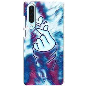 Чохол з принтом для Huawei P30 (AlphaPrint - Знак сердечка) (Радужне серце)
