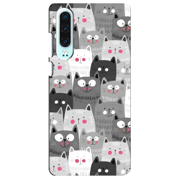 Чехол с принтом «Рисованные котики» для Huawei P30