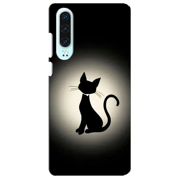 Чохол з принтом «Силует котика» для Huawei P30