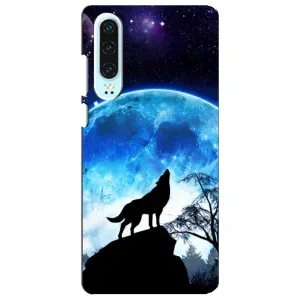 Захисні чохли для Хуавей P30 (AlphaPrint) (ХІТ продаж) ВОВК (Вовк на місяць)