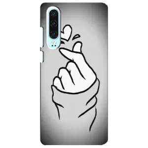 Чохол з принтом для Huawei P30 (AlphaPrint - Знак сердечка) (Значок Love)