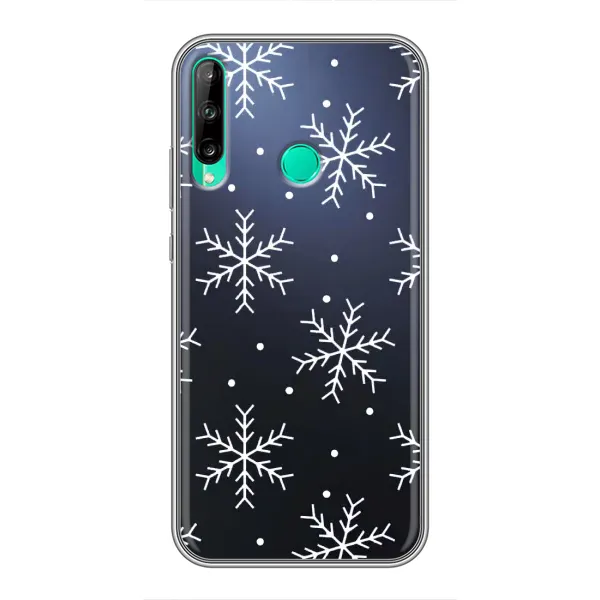 Чохол з принтом «Білі сніжинки» для Huawei P40 Lite e Чохол з принтом «Білі сніжинки» для Huawei P40 Lite e