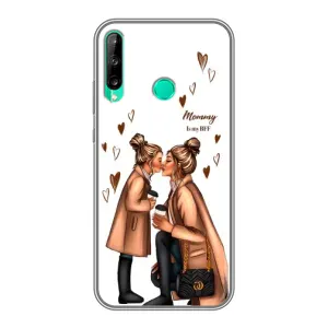 Чехол с печатью для Huawei P40 Lite e - (Мама с ребенком) (AlphaPrint) (Дочка и мама)