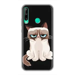 Чехол с принтом для Huawei P40 Lite e (AlphaPrint) Модные коты (Грустный кот)