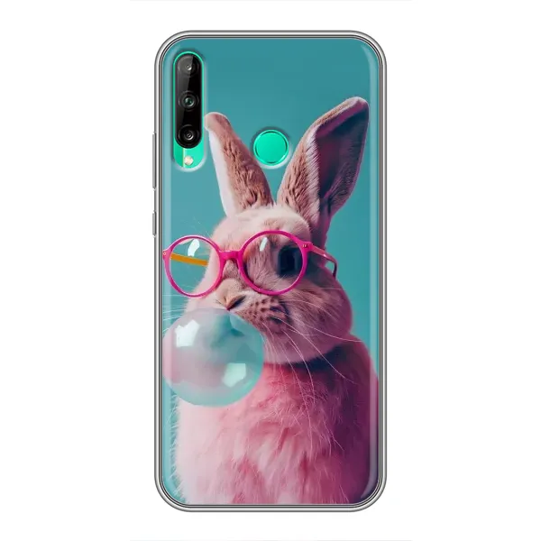Чохол з принтом «Кролик в окулярах» для Huawei P40 Lite e