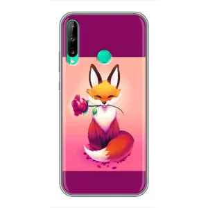 Чехлы с картинкой Лисички для Huawei P40 Lite e (VPrint) (Лисичка с розочкой)