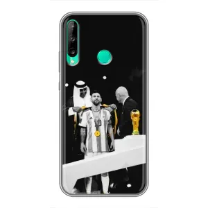 Чехлы для Huawei P40 Lite e (Leo чемпион) (AlphaPrint) (Месси в накидке)