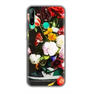 Брендновые Чехлы для Huawei P40 Lite e - (PREMIUMPrint) (Nike цветы)