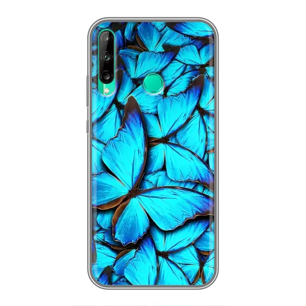 Чохол з принтом «Сині метелики» для Huawei P40 Lite e