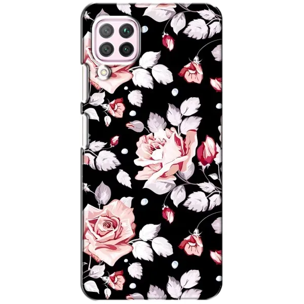 Чехол с принтом «Цветочки на черном» для Huawei P40 Lite