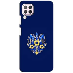 Чехлы для Huawei P40 Lite Укр. Символика (AlphaPrint) (Цветочный Герб)