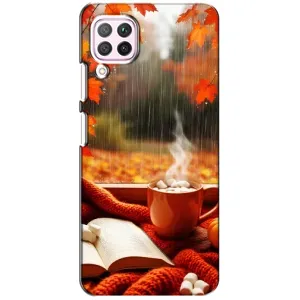 Чехол с уникальным дизайном «Осень с кофе» для Huawei P40 Lite (Кофе и дождь)