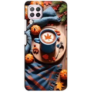 Чехол с уникальным дизайном «Осень с кофе» для Huawei P40 Lite (Кофе и тыковки)